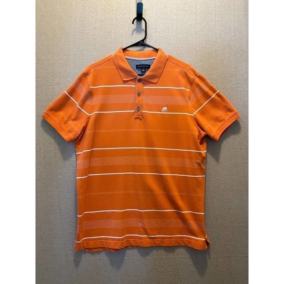 Banana Republic Polo Men's XL Orange Striped - Picture 1 of 12